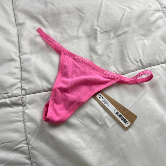 SKIMS Other - Skims NWT Pink Cotton Logo String Thong Women’s Size XS Panties